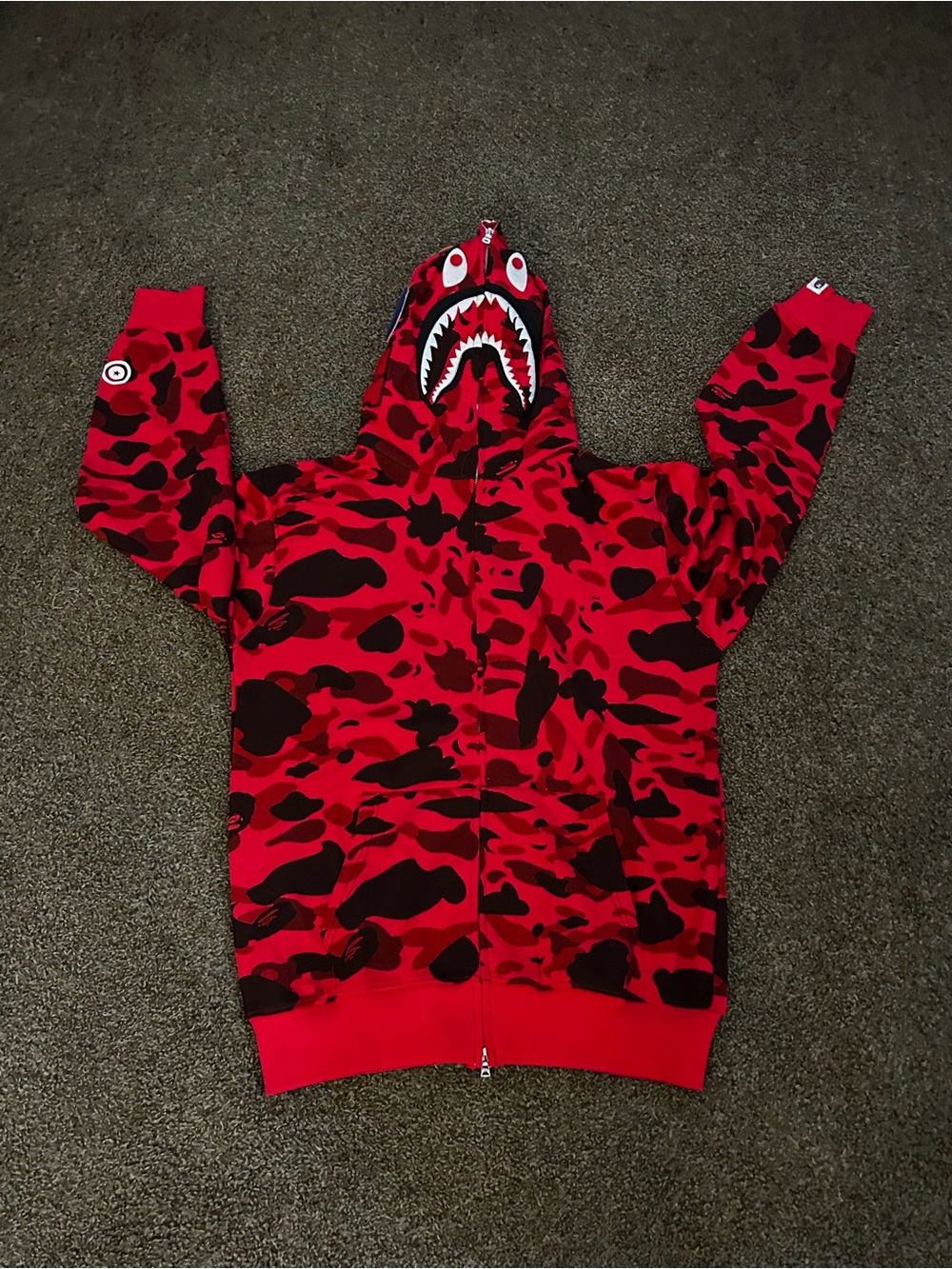 Bape Red Camo Full Zip Size XL